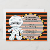 かわいいハロウィーンの誕生日 招待状 (正面)