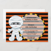 かわいいハロウィーンの誕生日 招待状 (正面/裏面)