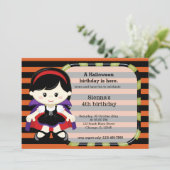 かわいいハロウィーンの誕生日 招待状 (スタンド正面)