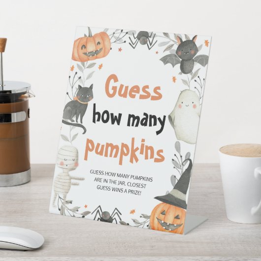 かわいいハロウィーンの赤ちゃんシャワーいくつカボチャ 台座サイン (インサイチュ)