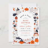 かわいいハロウィーンの赤ちゃんシャワーを覗く 招待状 (正面)