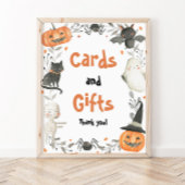 かわいいハロウィーンの赤ちゃんシャワーカードとギフトサイン ポスター