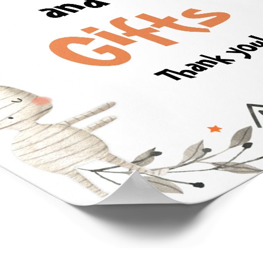 かわいいハロウィーンの赤ちゃんシャワーカードとギフトサイン ポスター (角)