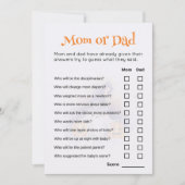 かわいいハロウィーンの赤ちゃんシャワー推測誰のゲームカード 招待状 (正面)