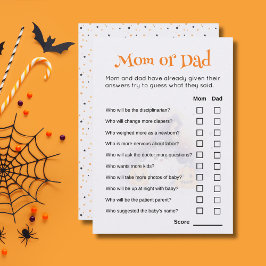 かわいいハロウィーンの赤ちゃんシャワー推測誰のゲームカード 招待状