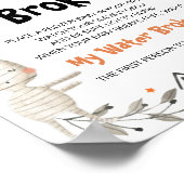 かわいいハロウィーンの赤ちゃんシャワー私の水がサインを破った ポスター (角)