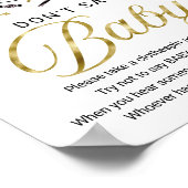 かわいいハロウィーンの赤ちゃんシャワー言わないベビーのサイン ポスター (角)