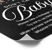 かわいいハロウィーンの赤ちゃんシャワー言わないベビーのサイン ポスター (角)