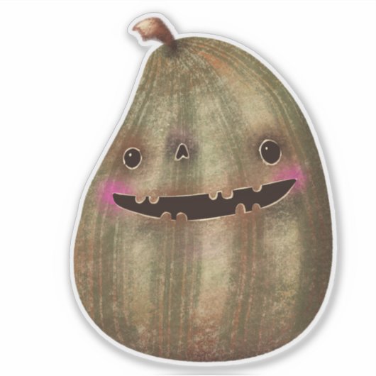 かわいいハロウィーンの飾り不気味かぼちゃ シール (正面)