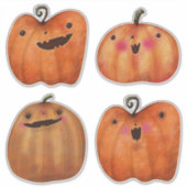 かわいいハロウィーンの飾り不気味かぼちゃ シール (正面)