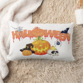 かわいいハロウィーンの飾り ランバークッション (ブランケット)