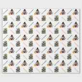 かわいいハロウィーンの魔女と幽霊のよく出る家 ラッピングペーパー (フラット)