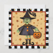 かわいいハロウィーンの魔女のトリックまたはトレーターのインスピリチュアル シーズンカード (正面)