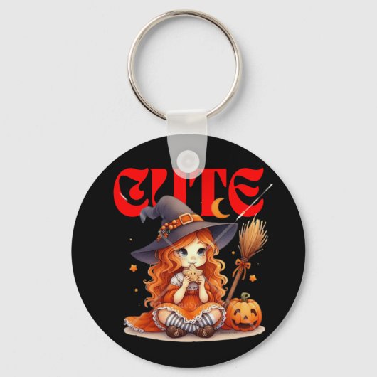 かわいいハロウィーンの魔女キーチェーン キーホルダー (正面)