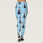 かわいいハロウィーンの魔女ハッピーカボチャと黒猫 レギンス (裏面)