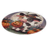 かわいいハロウィーンの魔女牛 カッティングボード (角)