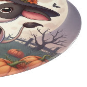 かわいいハロウィーンの魔女牛 カッティングボード (角)