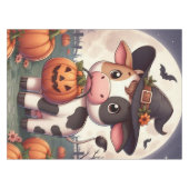 かわいいハロウィーンの魔女牛 テーブルクロス (正面(横))