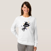 かわいいハロウィーンの魔女紙吹雪衣装パーティー Tシャツ (正面フル)