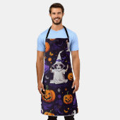 かわいいハロウィーンの魔女 エプロン (着用した状態)