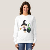 かわいいハロウィーンの魔女 スウェットシャツ (正面フル)