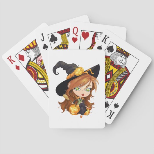 かわいいハロウィーンの魔女 トランプ (裏面)
