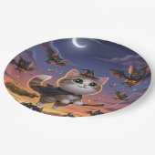 かわいいハロウィーンの魔女 ペーパープレート (アングル)