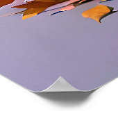 かわいいハロウィーンの魔女 ポスター (角)