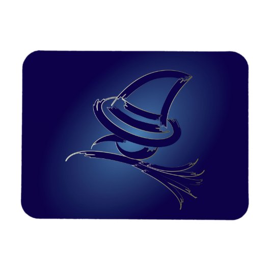 かわいいハロウィーンの魔女 マグネット (横)