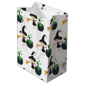 かわいいハロウィーンの魔女 ミディアムペーパーバッグ (裏面アングル)