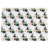 かわいいハロウィーンの魔女 ラージペーパーバッグ (正面)