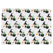 かわいいハロウィーンの魔女 ラージペーパーバッグ (裏面)