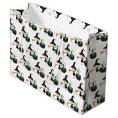 かわいいハロウィーンの魔女 ラージペーパーバッグ (正面アングル)