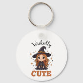 かわいいハロウィーンの魔女 | 愛し不気味い キーホルダー (正面)