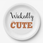 かわいいハロウィーンの魔女 | 愛し不気味い ペーパープレート (正面)