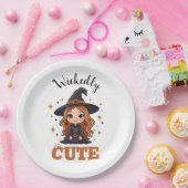 かわいいハロウィーンの魔女 | 愛し不気味い ペーパープレート (パーティー)
