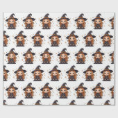 かわいいハロウィーンの魔女 | 愛し不気味い ラッピングペーパー (フラット)