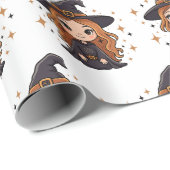 かわいいハロウィーンの魔女 | 愛し不気味い ラッピングペーパー (ロールコーナー)