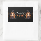 かわいいハロウィーンの魔女 | 愛し不気味い 長方形シール (バッグ)