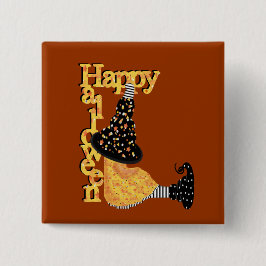 かわいいハロウィーンの魔女 缶バッジ