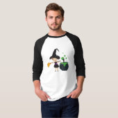 かわいいハロウィーンの魔女 Tシャツ (正面フル)