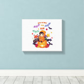 かわいいハロウィーンをトリックまたは治療 キャンバスプリント (インサイチュ (ウッドフロア))