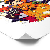 かわいいハロウィーンをトリックまたは治療 ポスター (角)