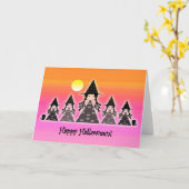 かわいいハロウィーンウィッチズカード カード (黄色い花)