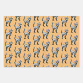 かわいいハロウィーンウィッチブラックキャットオールドハウス ラッピングペーパーシート (正面3)