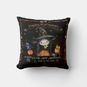 かわいいハロウィーンウィッチブラック クッション (正面)