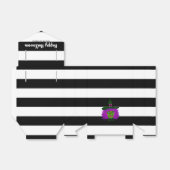 かわいいハロウィーンウィッチ黒ストライプのパーティー名 フェイバーボックス (折り畳みなし)