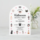 かわいいハロウィーンカクテルパーティー 招待状 (スタンド正面)