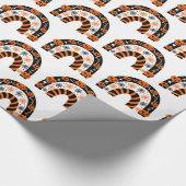 かわいいハロウィーンカボチャのクモの巣レインボー ラッピングペーパー (角)