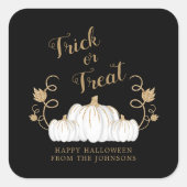 かわいいハロウィーンカボチャのトリックまたはブラックを扱う スクエアシール (正面)